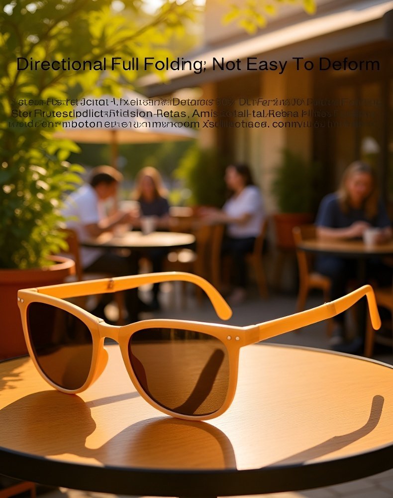 Foldable polarized sunglasses for women displayed on table