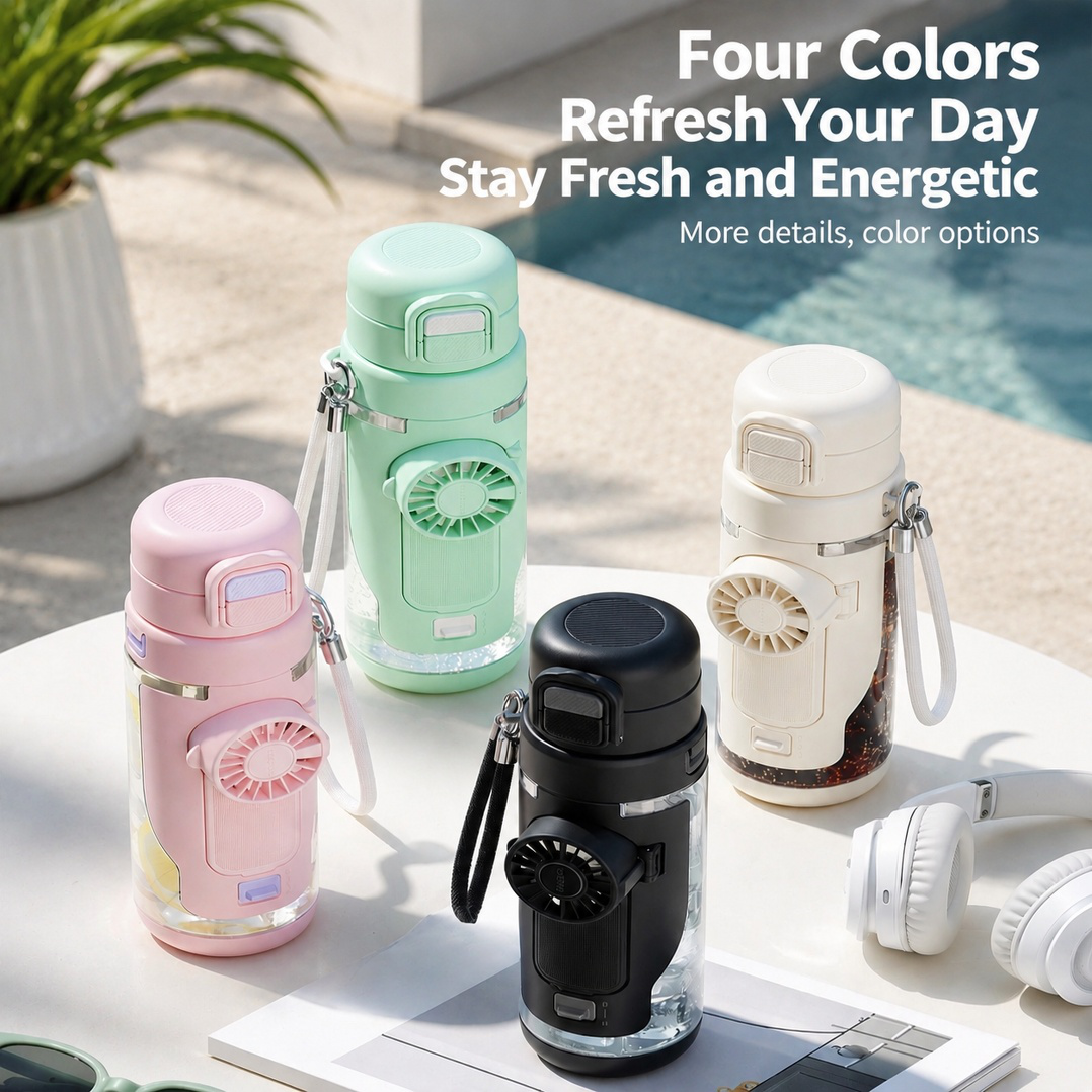 Multifunctional Fan Water Cup for Students Outdoor Cooling