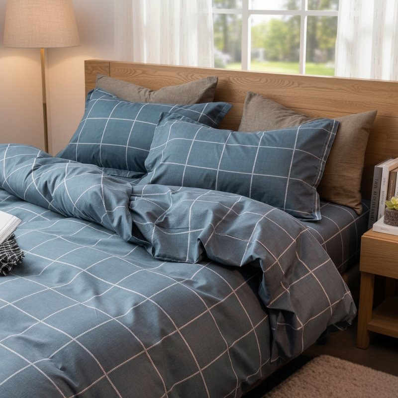 Modern dorm bedding set with autumn design