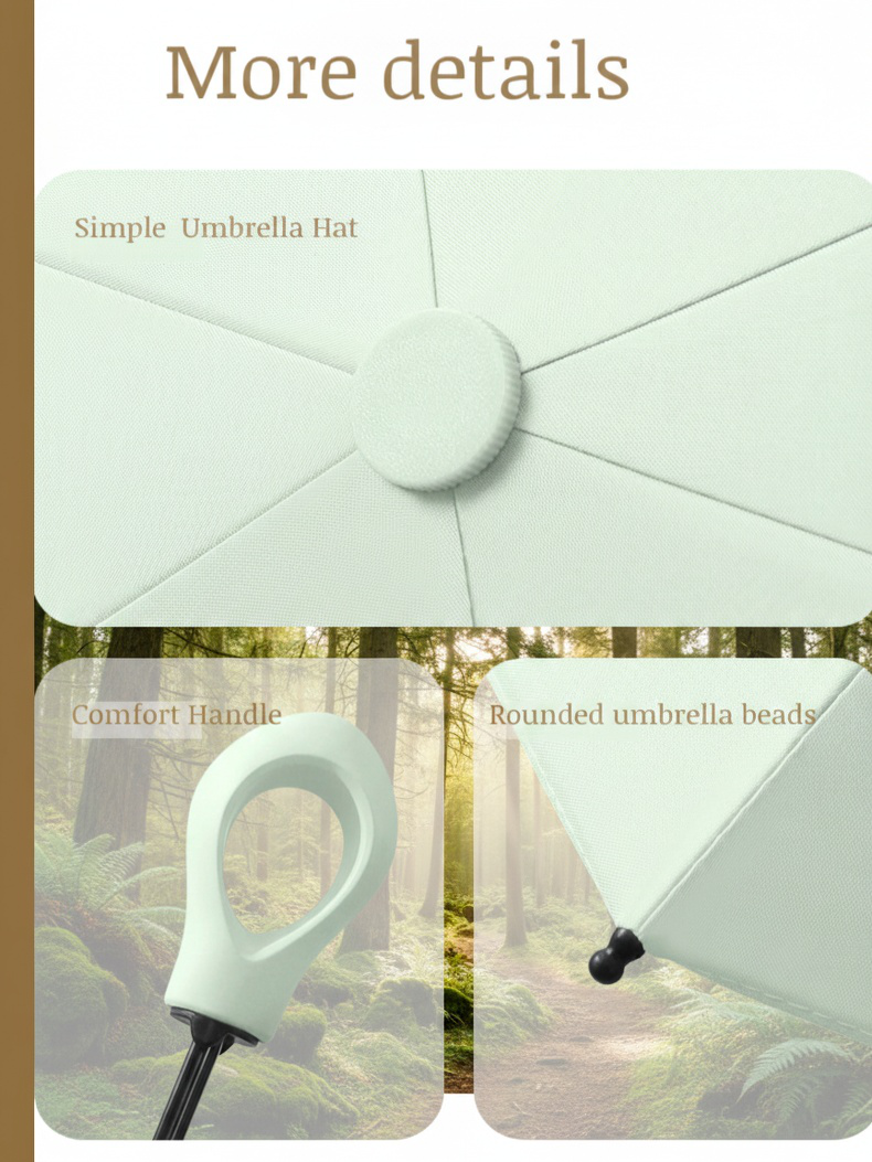 Portable Umbrella Sunscreen Vinyl Folding Mini Capsule Ultra Light Handle Finger Ring Umbrella