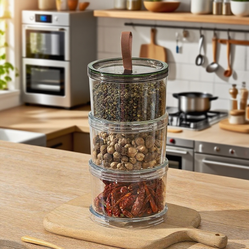 廚房用大料密封透明收納盒