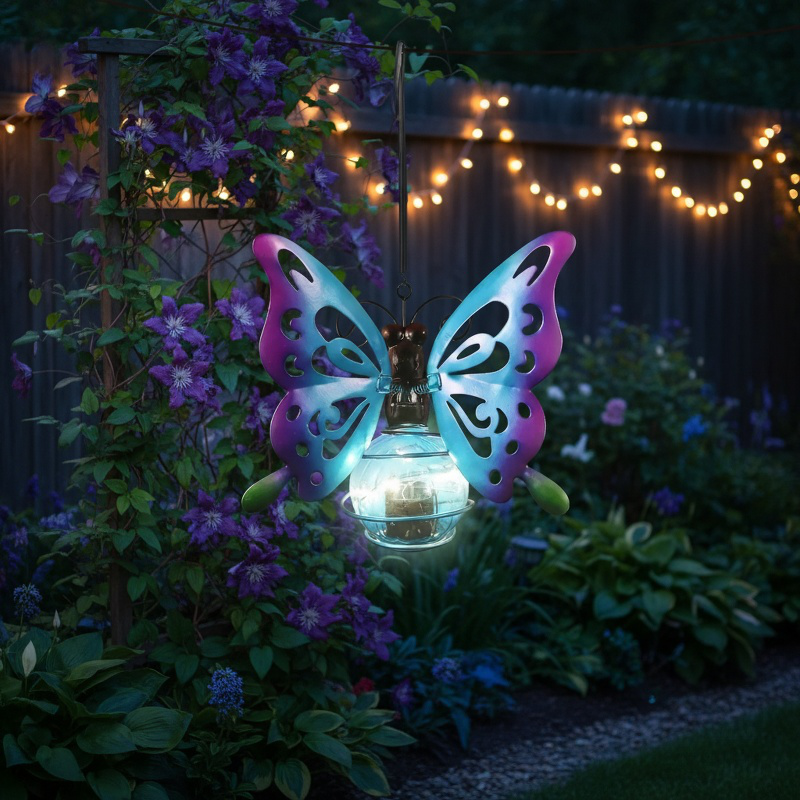 Solar-powered garden hanging decorative lights