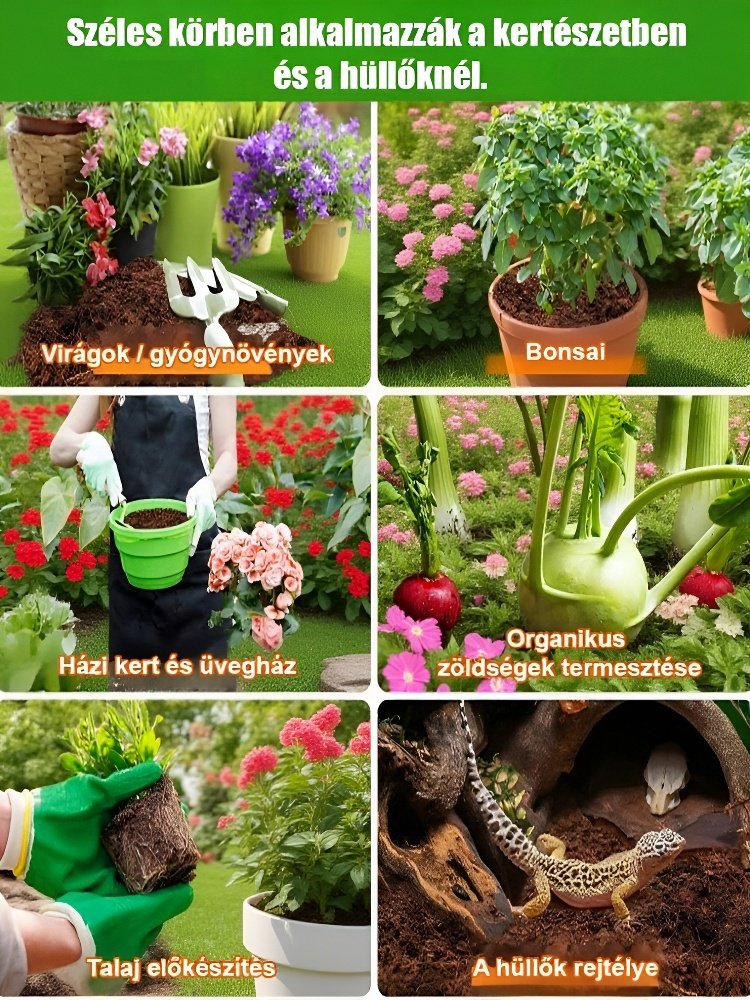 【Tíz évig nem igényel műtrágyázást】Kertészeti kókuszrost tápanyagföld