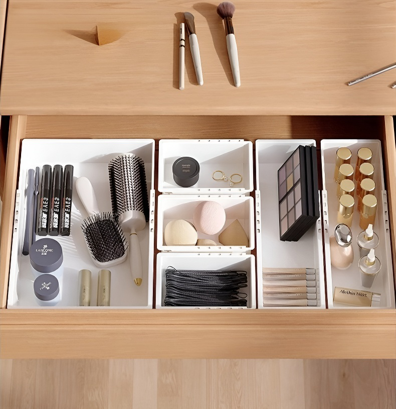 Vista superior del organizador de cajón para bragas