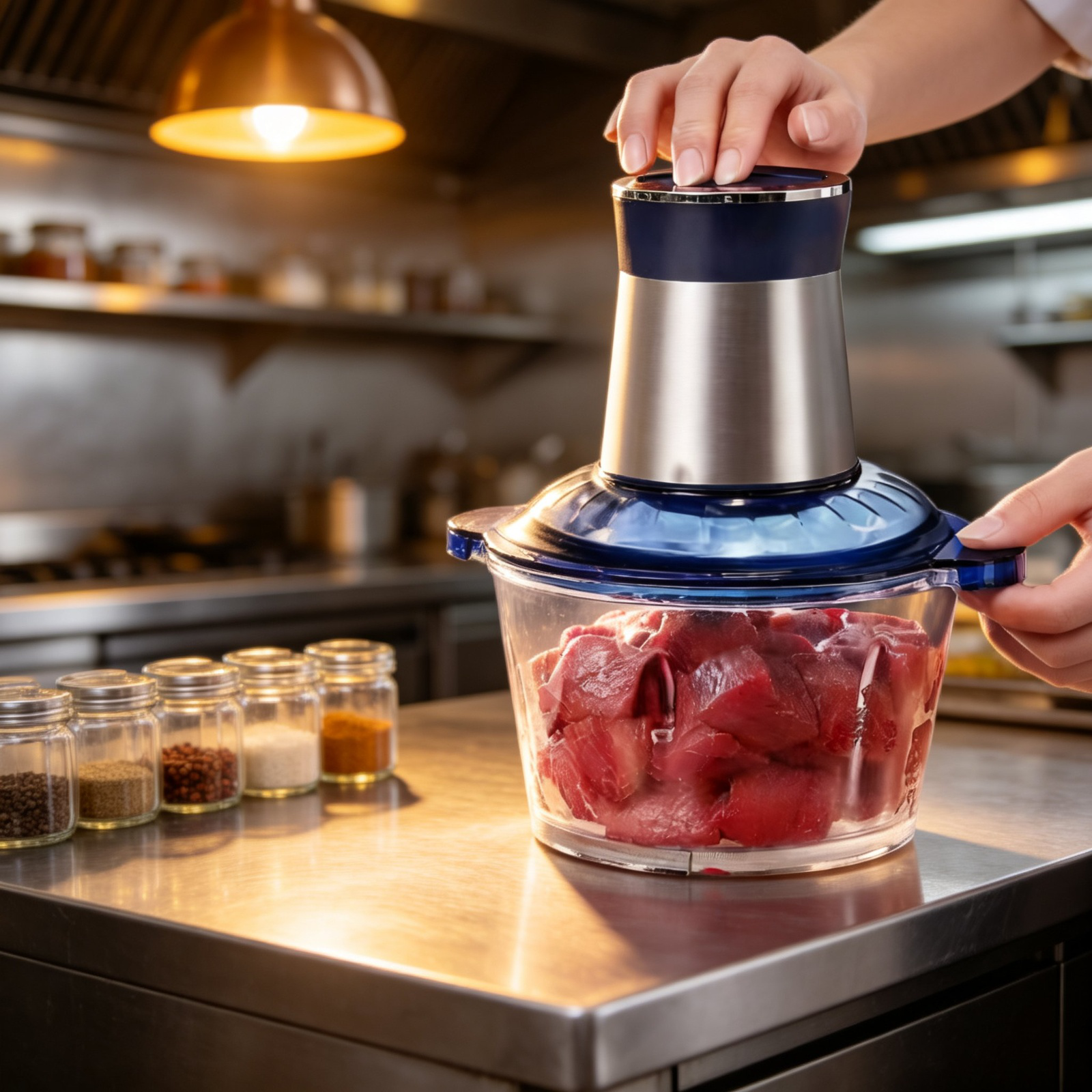 Small Electric Vegetable Meat Grinder Food Processor for Kitchen