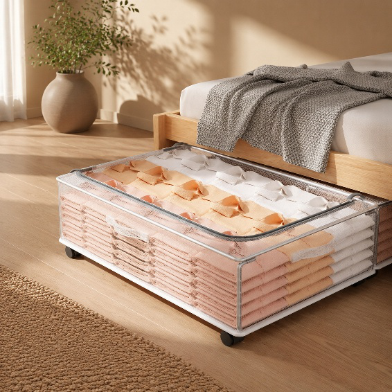 Damp-proof Movable Under Bed Organizer, Perfect for Clothes and Blankets