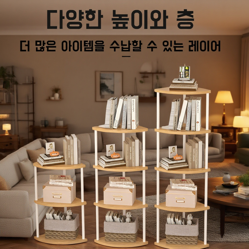 다양한 소품을 정리한 코너 선반