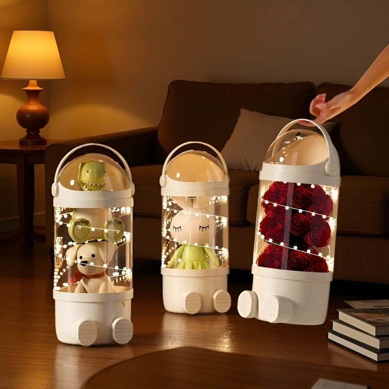 소장 인형 업그레이드 전시 진열대 뽀글이 인형 휴대 편리한 수납함 전시대