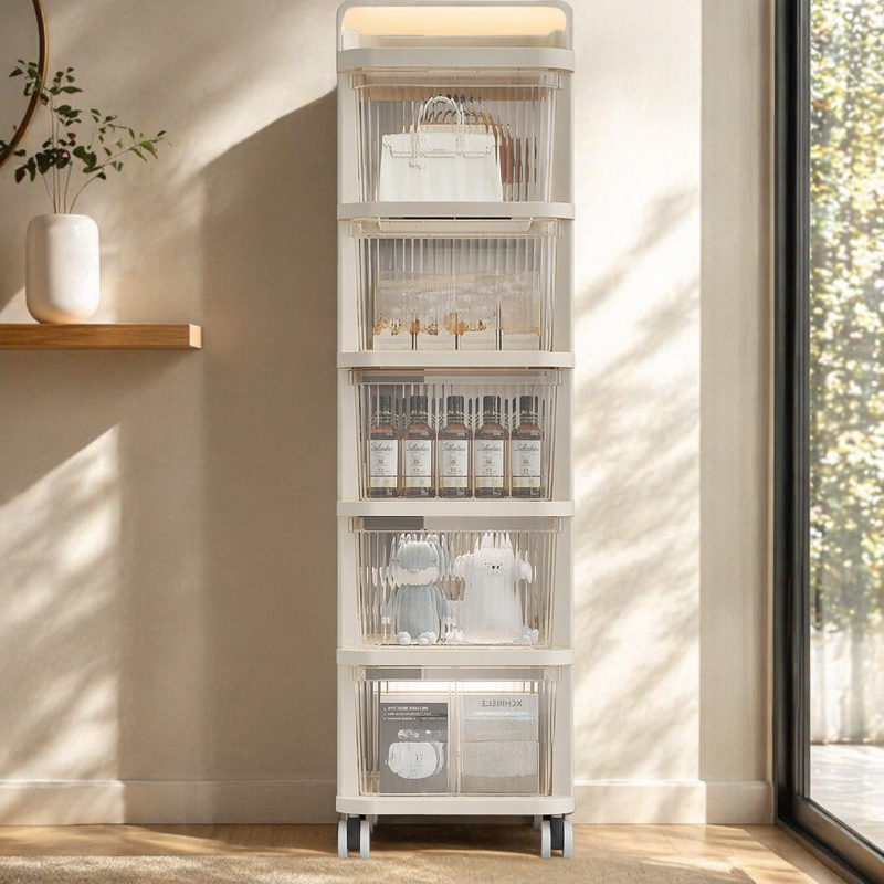 Estante de almacenamiento de cocina y baño de varias capas, carrito móvil