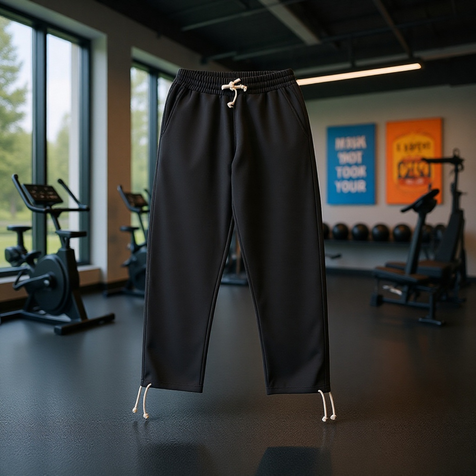 レディース裏起毛ストレートスポーツパンツ