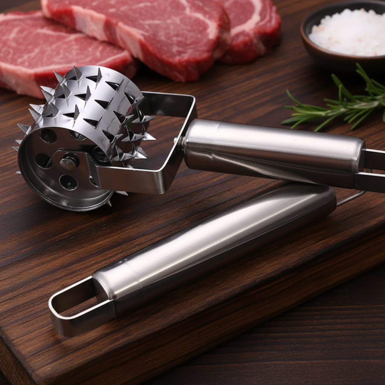 分解して洗えるステンレス肉軟化器
