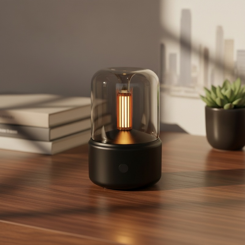 Humidificador ultrasónico con efecto llama y aromaterapia para el hogar