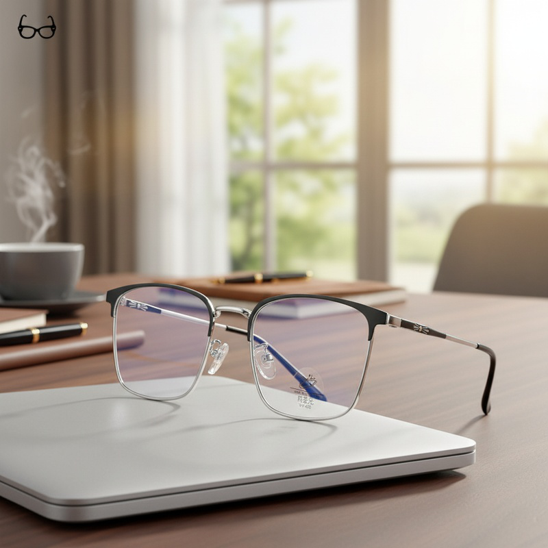 Popular classic business eyebrow-style glasses frame, alloy, anti-blue light, high-volume cross-bord
