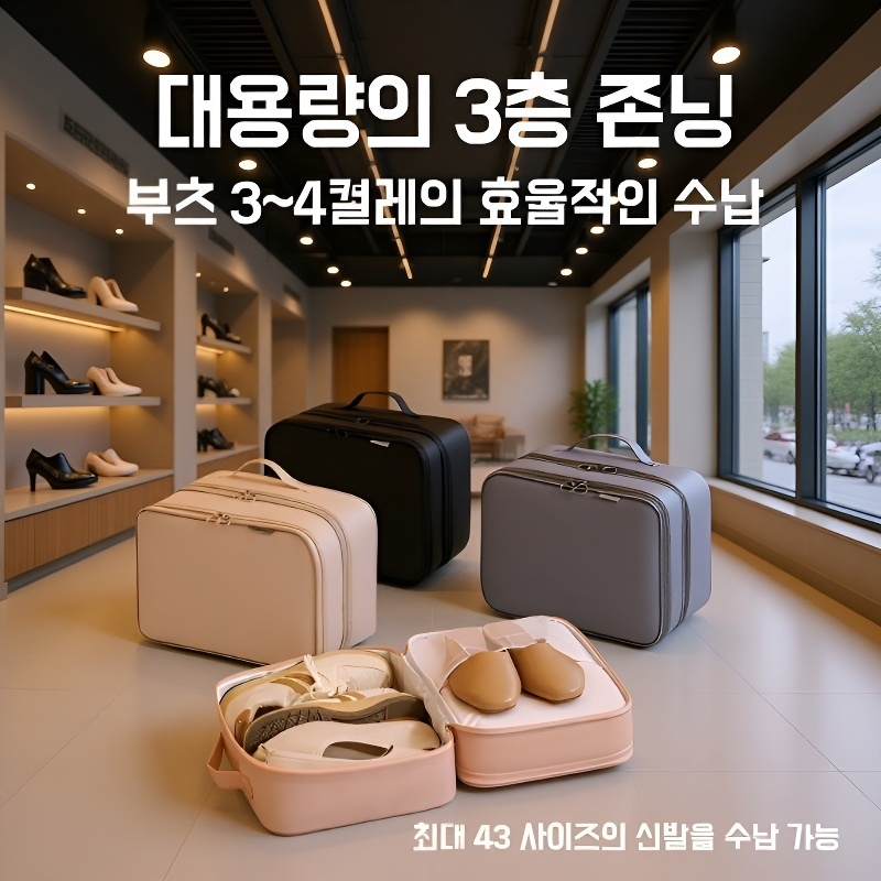 외출 접이식 휴대용 3단 입체 신발 가방 여행 신발 가방 신발 수납 가방