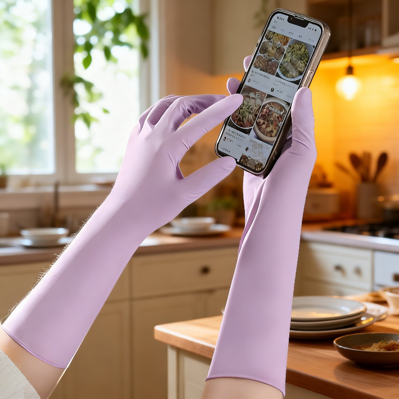 Guantes gruesos desechables de nitrilo resistentes al desgaste y a la suciedad de grasa