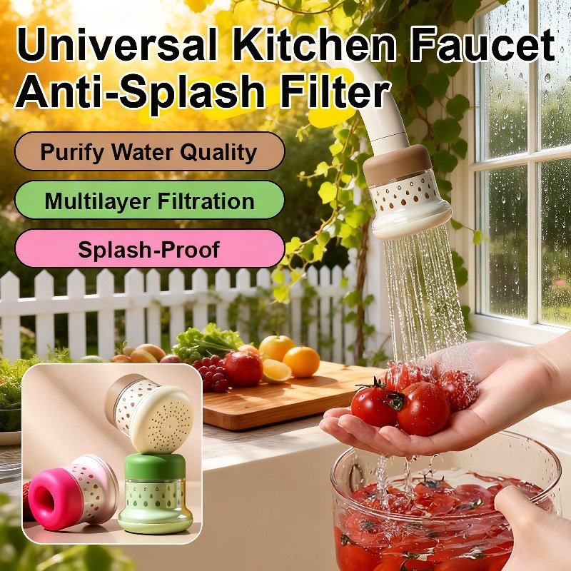 Universal Kitchen Faucet Splash-proof Rotating Filter Water Purifier