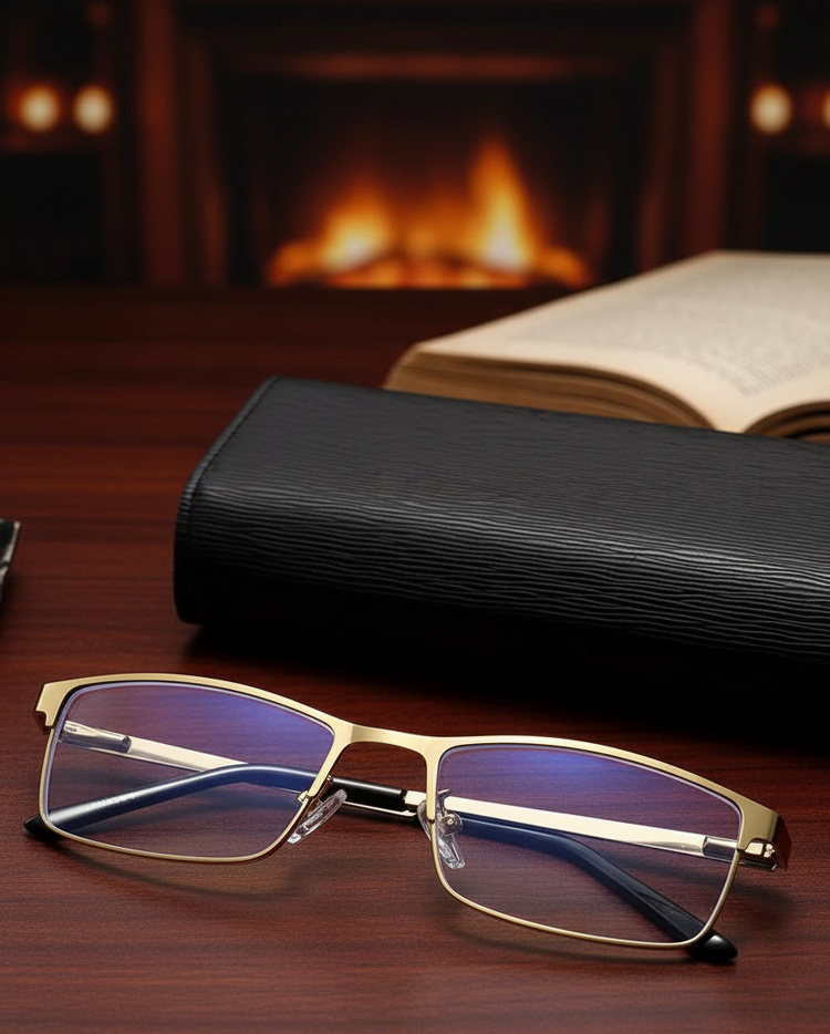 Lunettes de lecture HFH rétro multifocales sur fond blanc