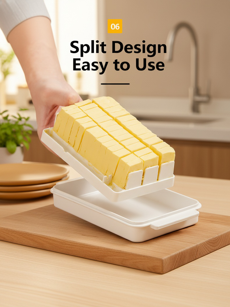 Clear cheese storage box with Japanese design