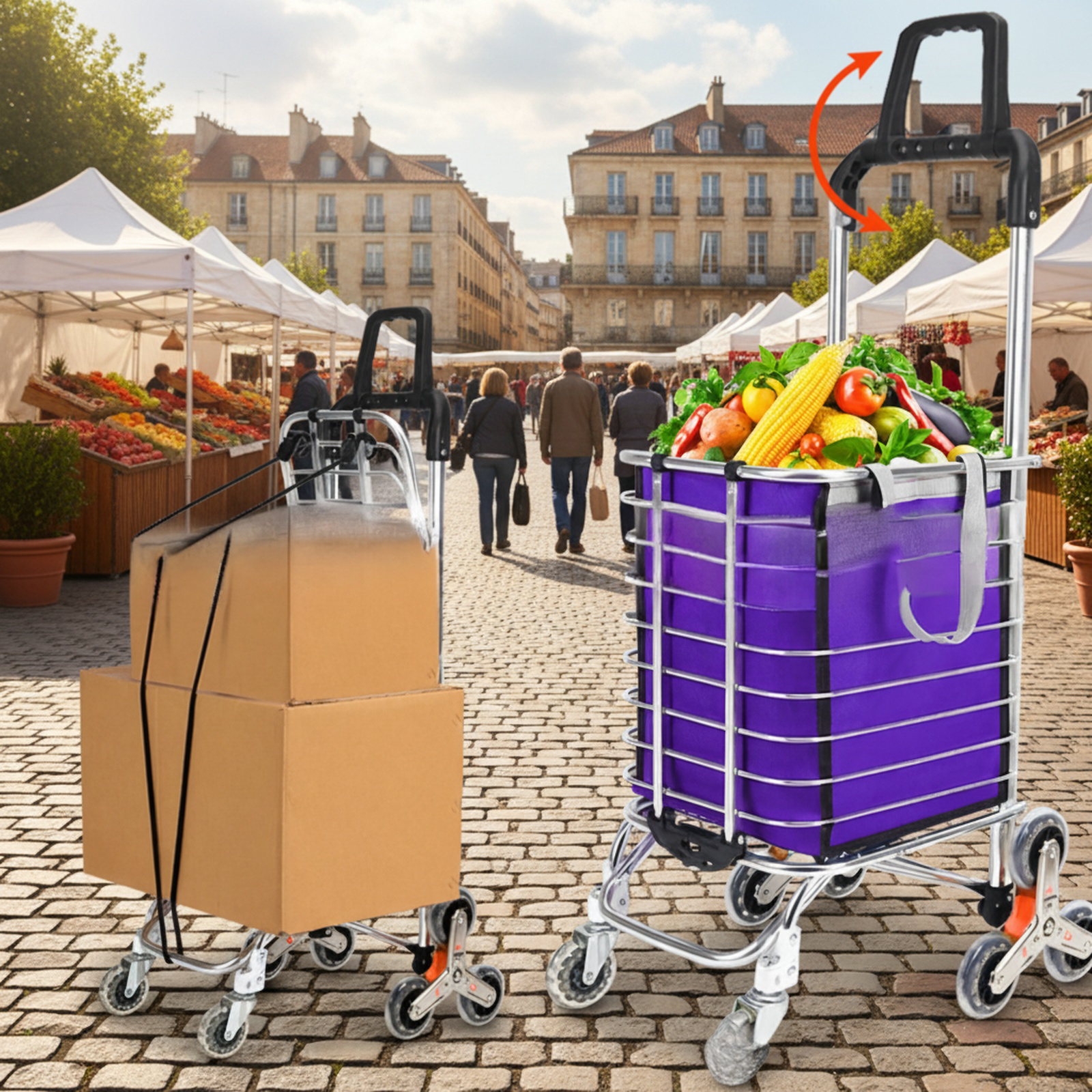 Foldable Shopping Trolley for Home Use, Ideal for Elderly