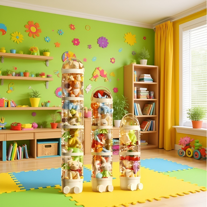 소장 인형 업그레이드 전시 진열대 뽀글이 인형 휴대 편리한 수납함 전시대