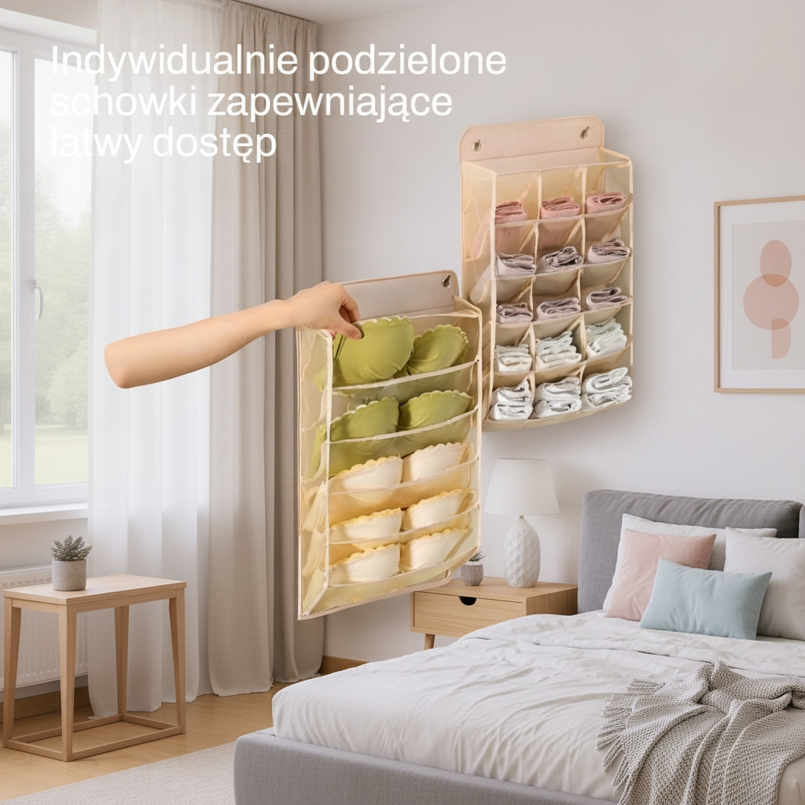 Ścienna wisząca torba do przechowywania majtek i skarpetek
