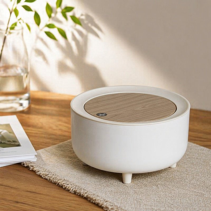 Tall Wooden Style No-Bend Trash Can