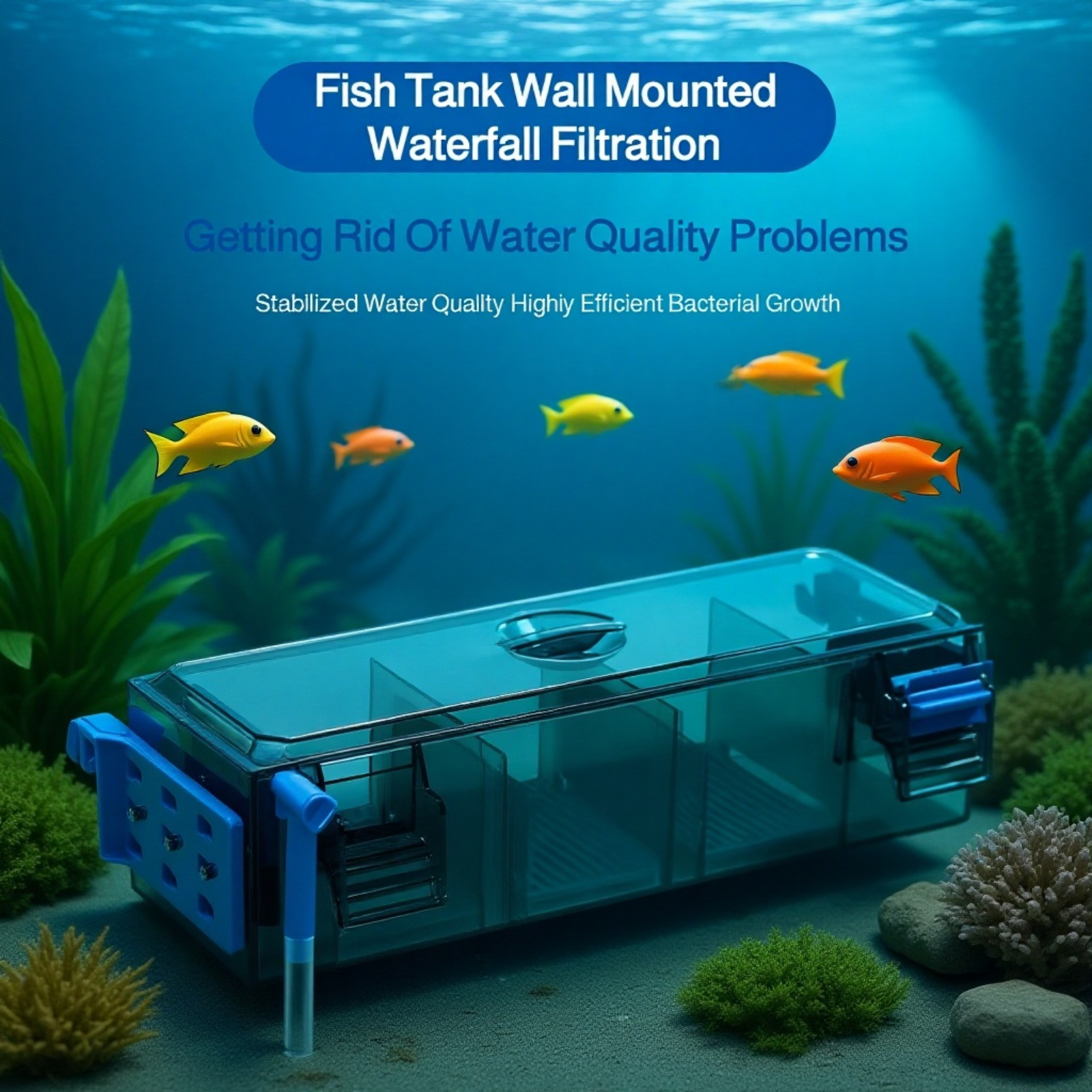 Aquarium Waterfall Filter 3-in-1 Purification Circulation