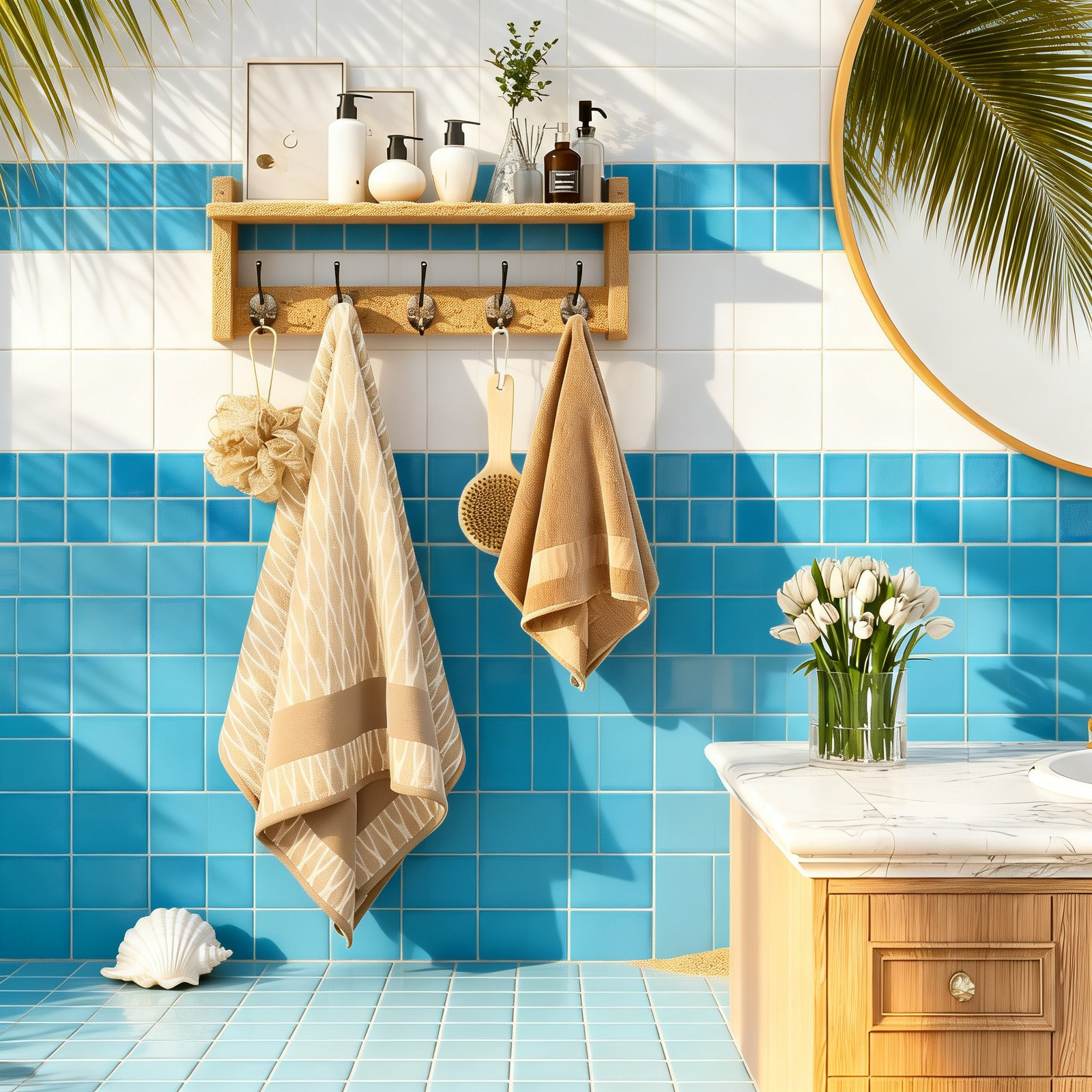 ナチュラルウッド素材の収納棚