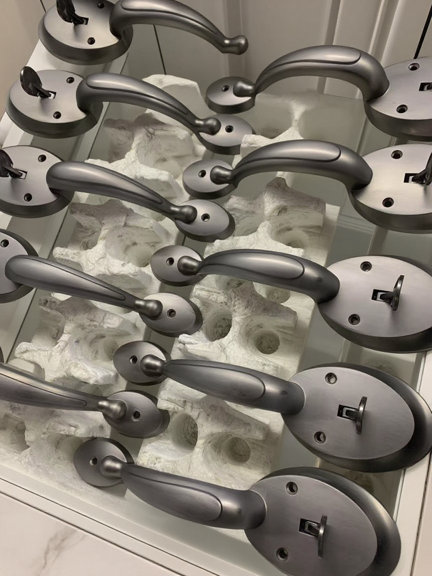 Detalle de cerradura de puerta resistente de aleación de aluminio