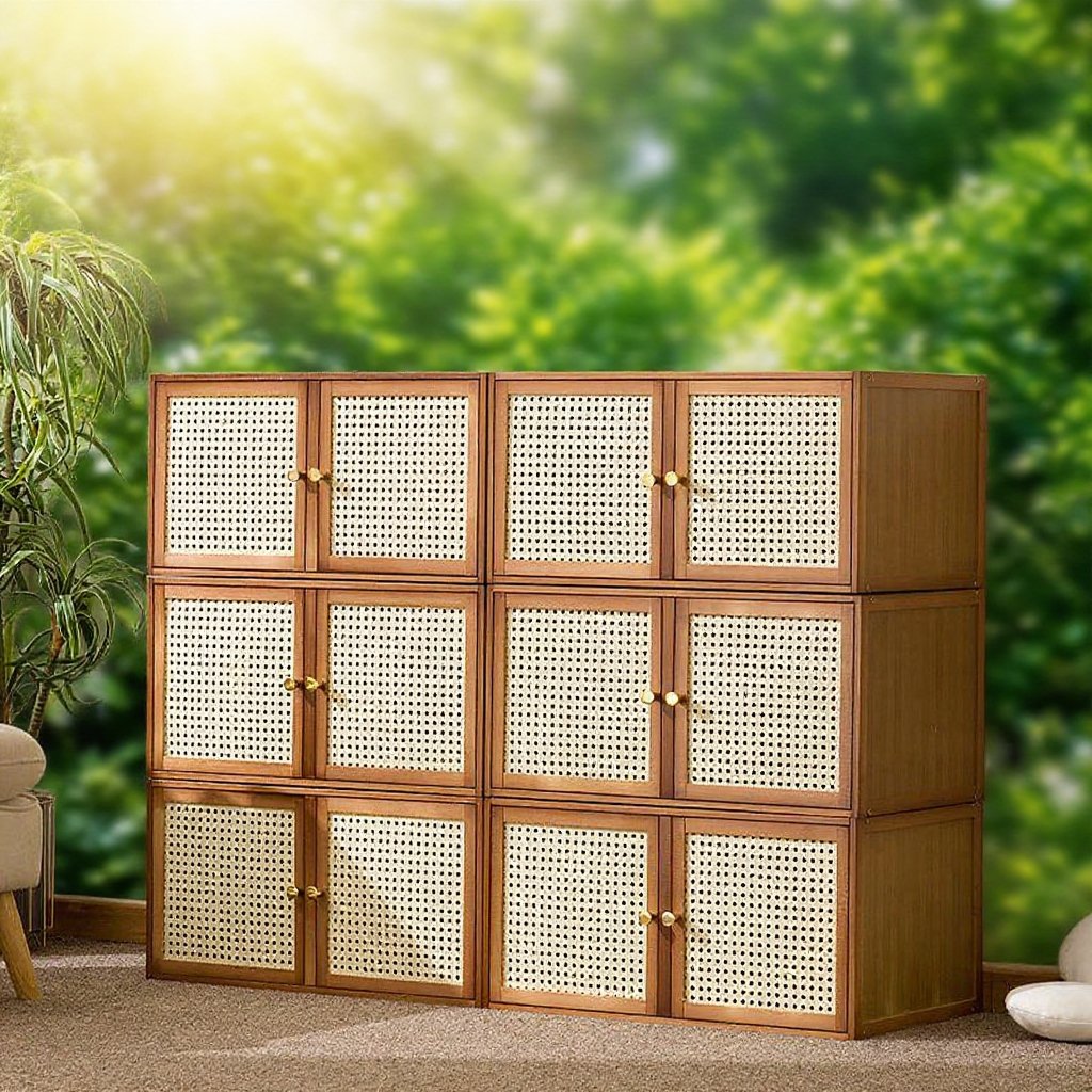 自由に組み合わせて着地して実木箱を収納する