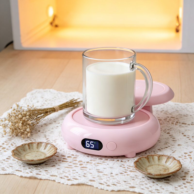 Close-up of intelligent heated mug keeping coffee warm
