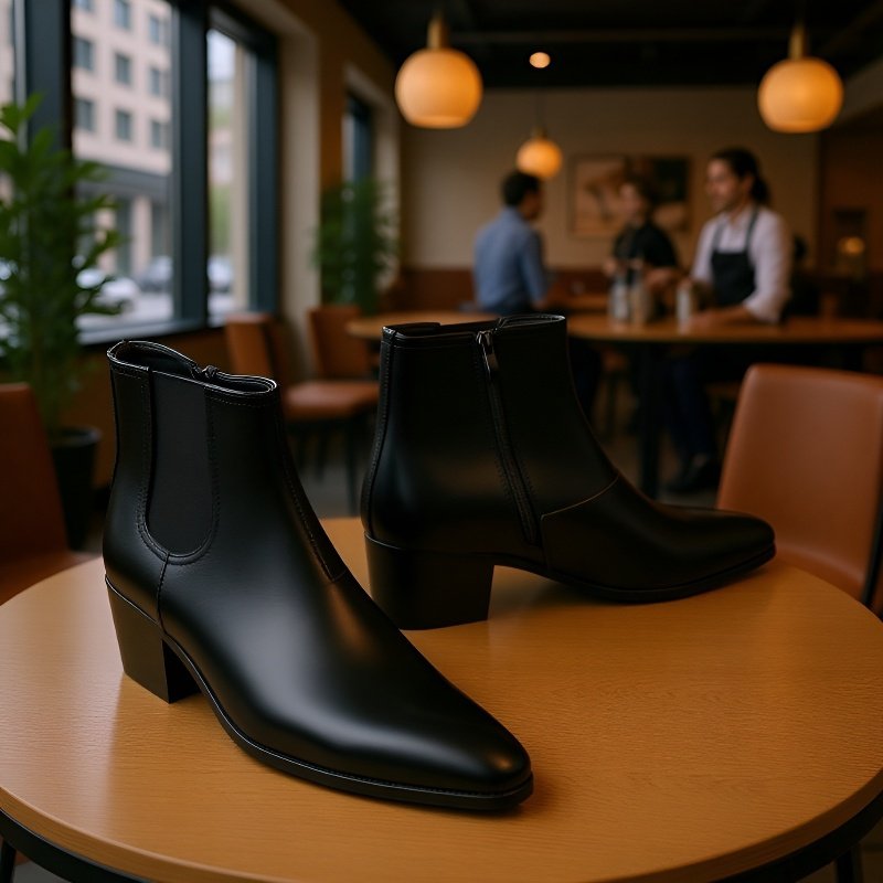 高ヒール短靴のサイドビュー