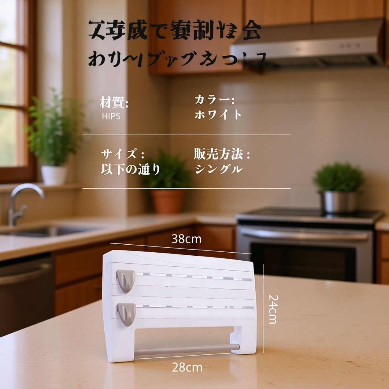 家庭用多機能壁掛け式ラップ収納ラック