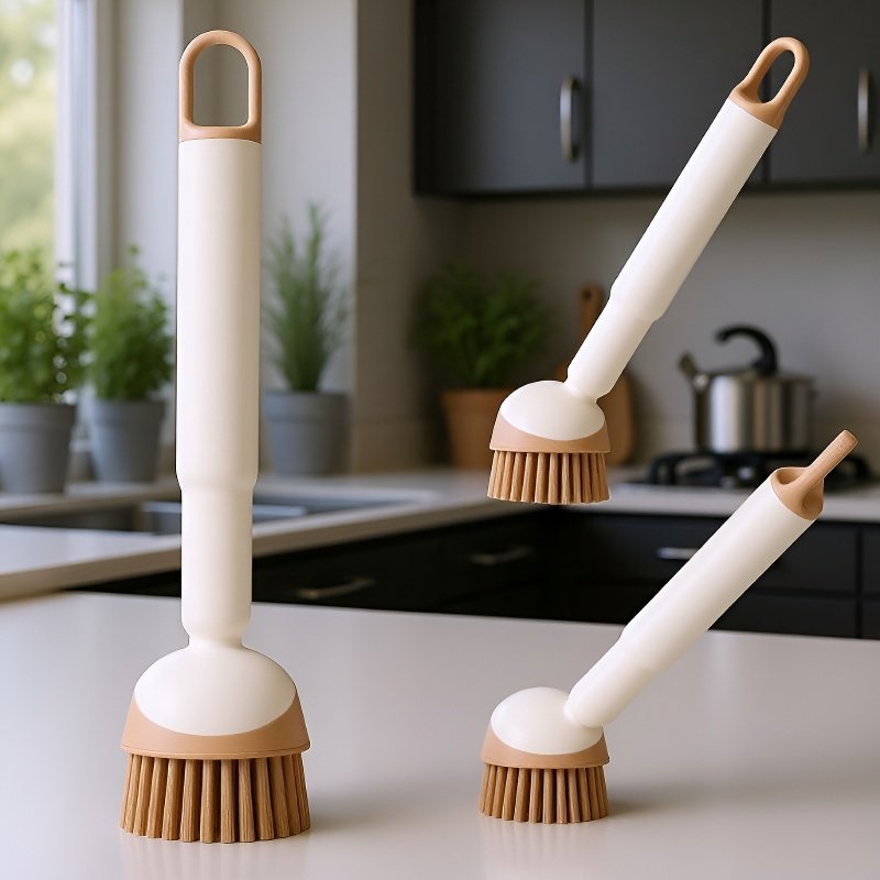 긴 손잡이 냄비 솔