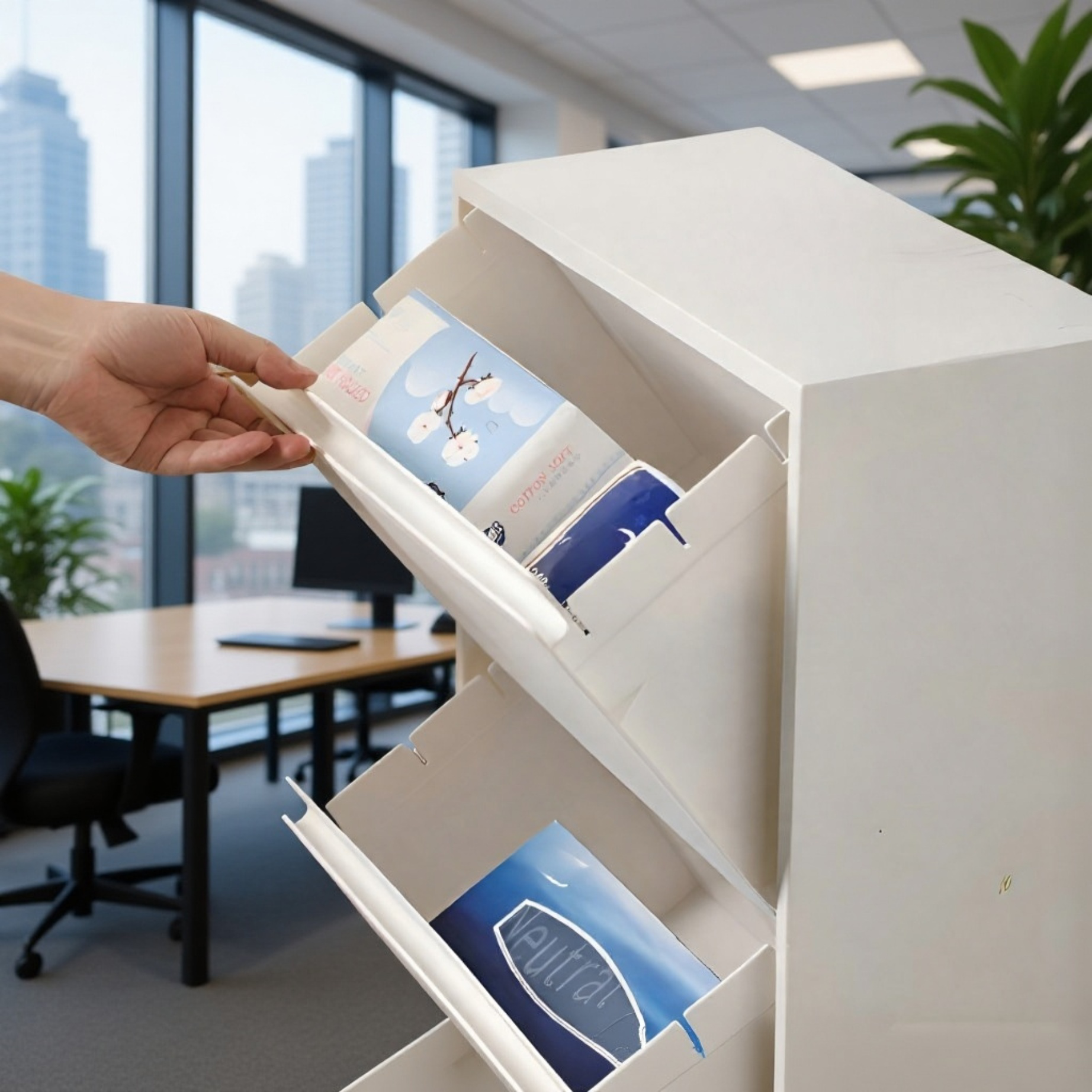 Modern rolling storage cabinet for home organization