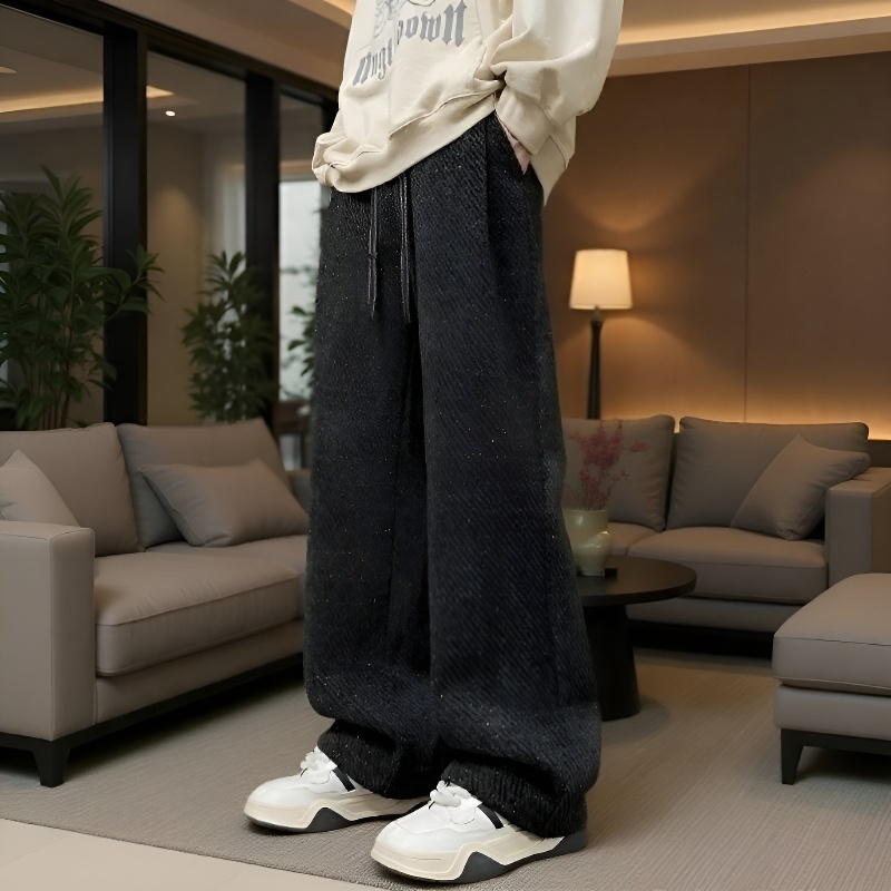 Pantalon homme confortable à jambes larges pour l'automne et l'hiver