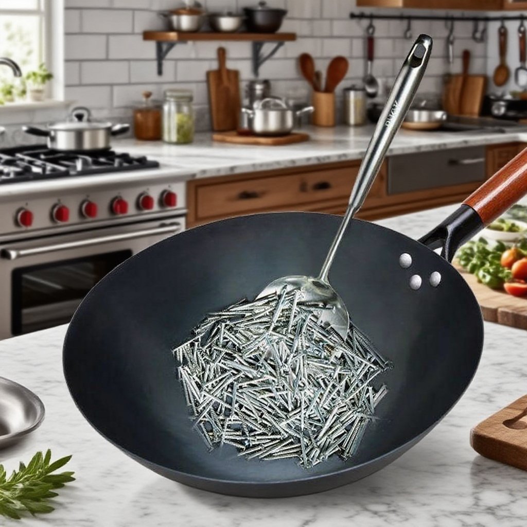 옛날 방식의 수제 노스틱 프라이팬