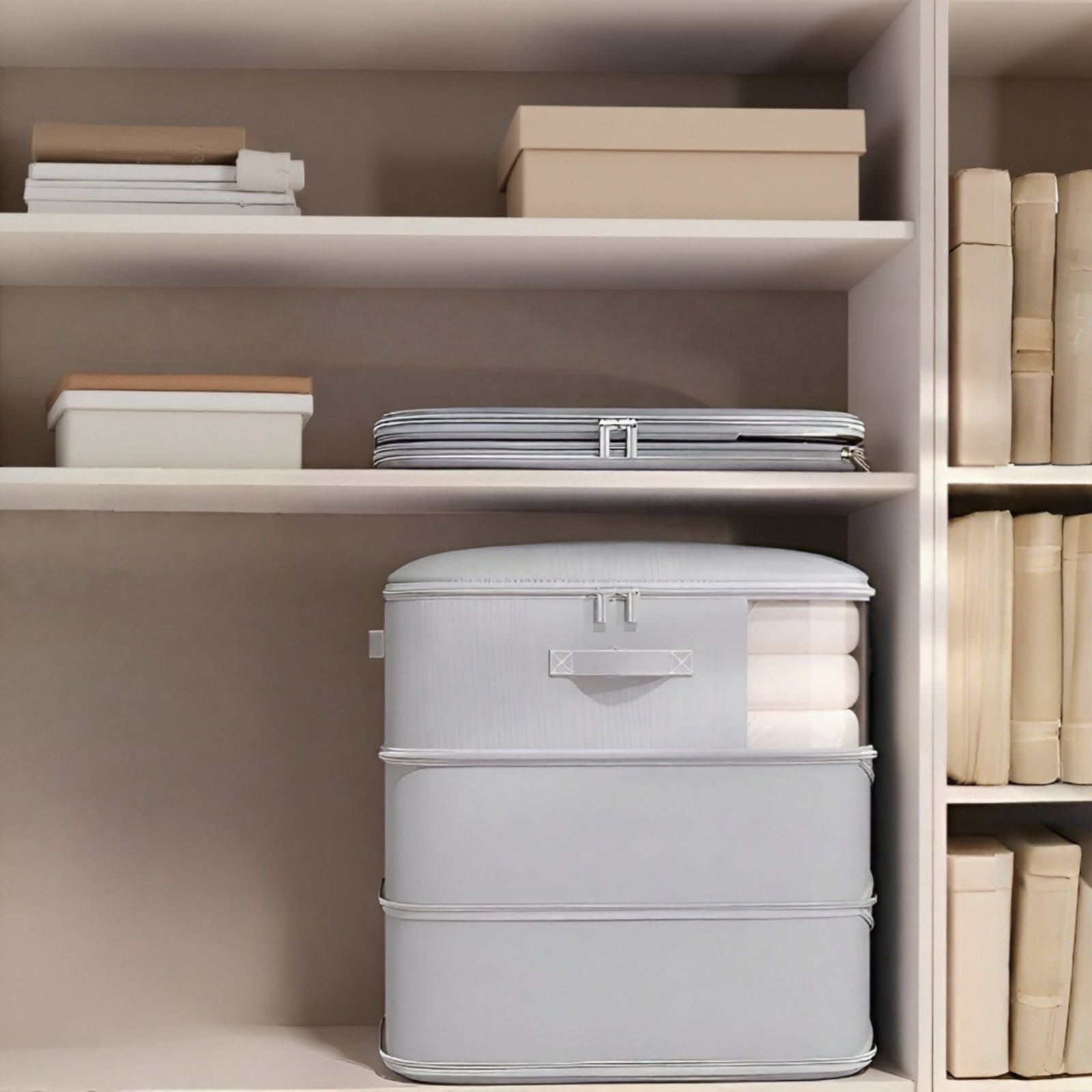 通気性抜群のキルト収納バッグ