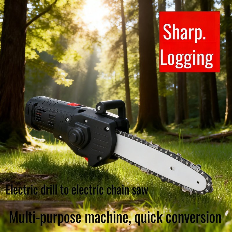 Electric Drill to Chainsaw Converter Home Woodcutting Mini Saw Power Tool Set