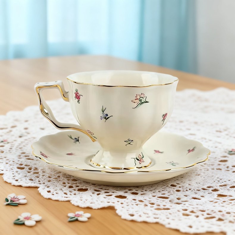 ถ้วยกาแฟสไตล์เรโทรยุโรป