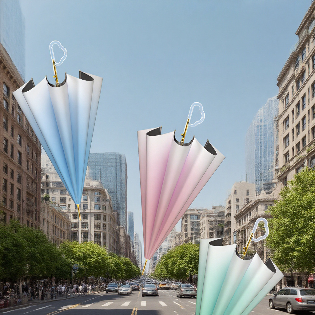 새로운 클라우드 핸들 그라데이션 우산