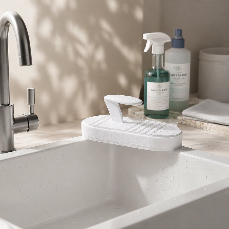 Multi-use brush cleaning bathroom tiles