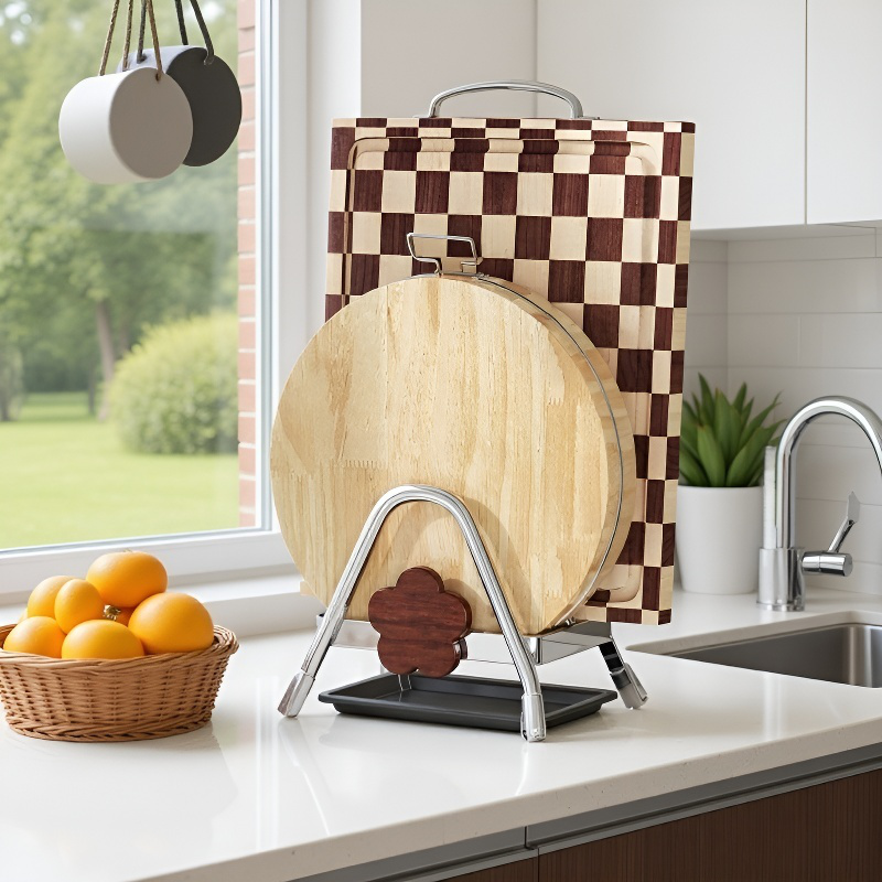 주방 도마 선반 수납 선반 도톰한 도마 거치대 고풍 도마 선반