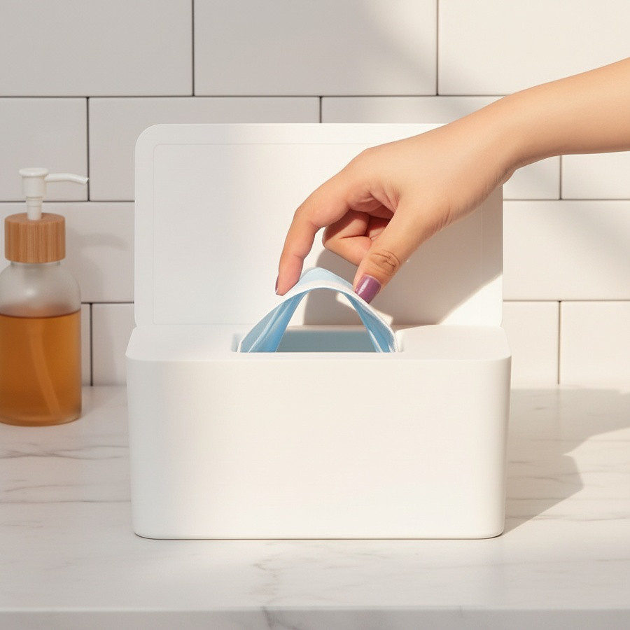 Boîte à lingettes humides avec couvercle boîte à mouchoirs anti-poussière pour table