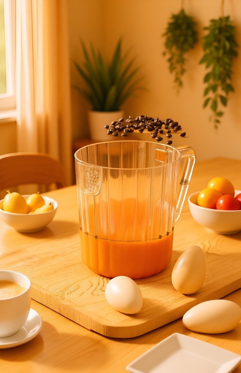 Lebensmittelechter Rührbecher mit Schneebesen