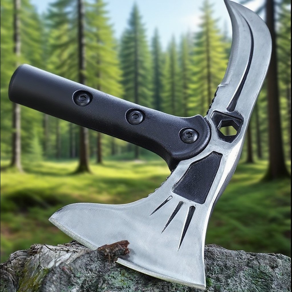 Wielofunkcyjny topór taktyczny, nóż z toporem górskim, broń przetrwania do samoobrony na zewnątrz, d