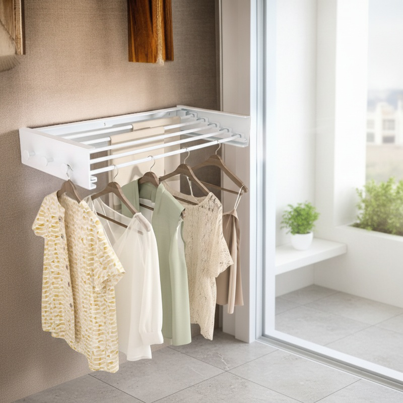Foldable Wall-mounted Drying Rack for Clothes and Bedding