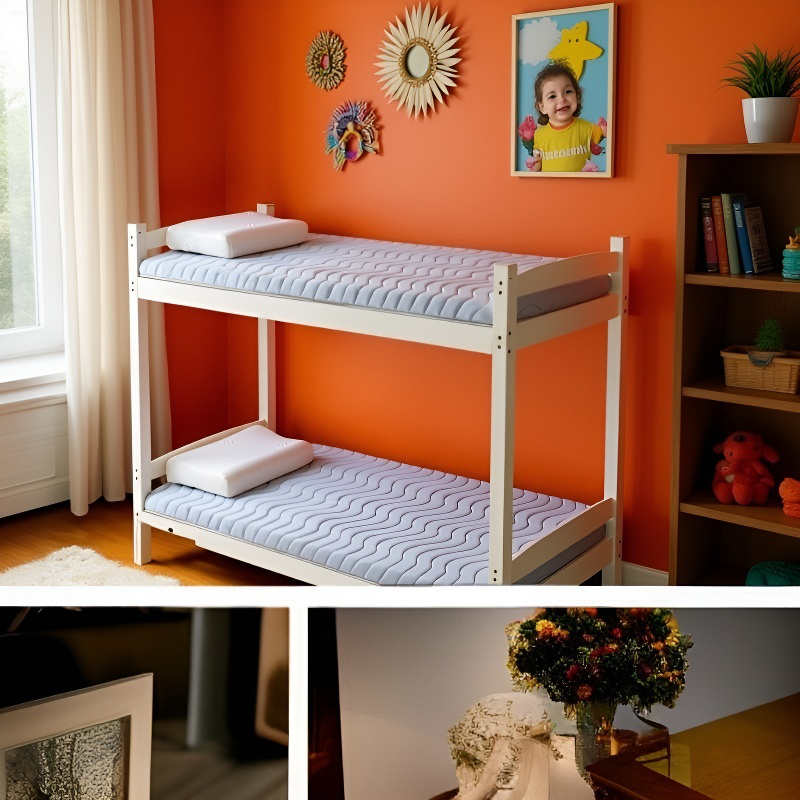 学生寮の部屋に置かれた省スペースベッドマットレス