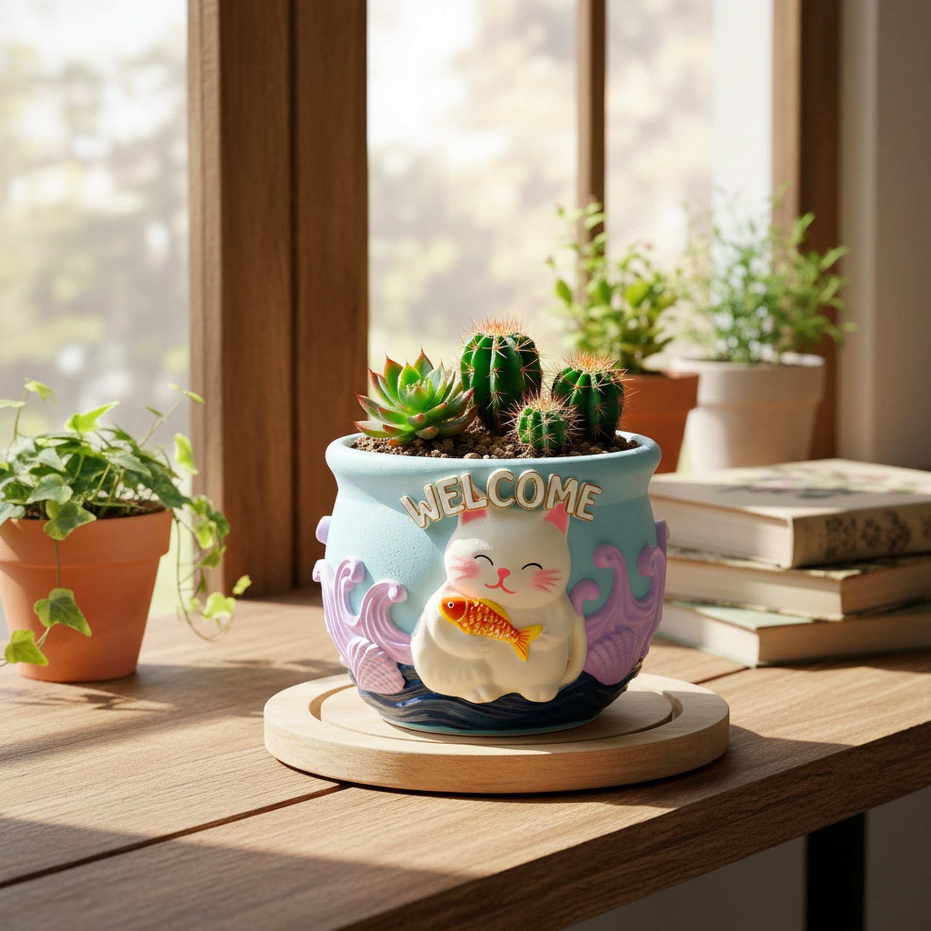 犬デザインのDIY植木鉢型