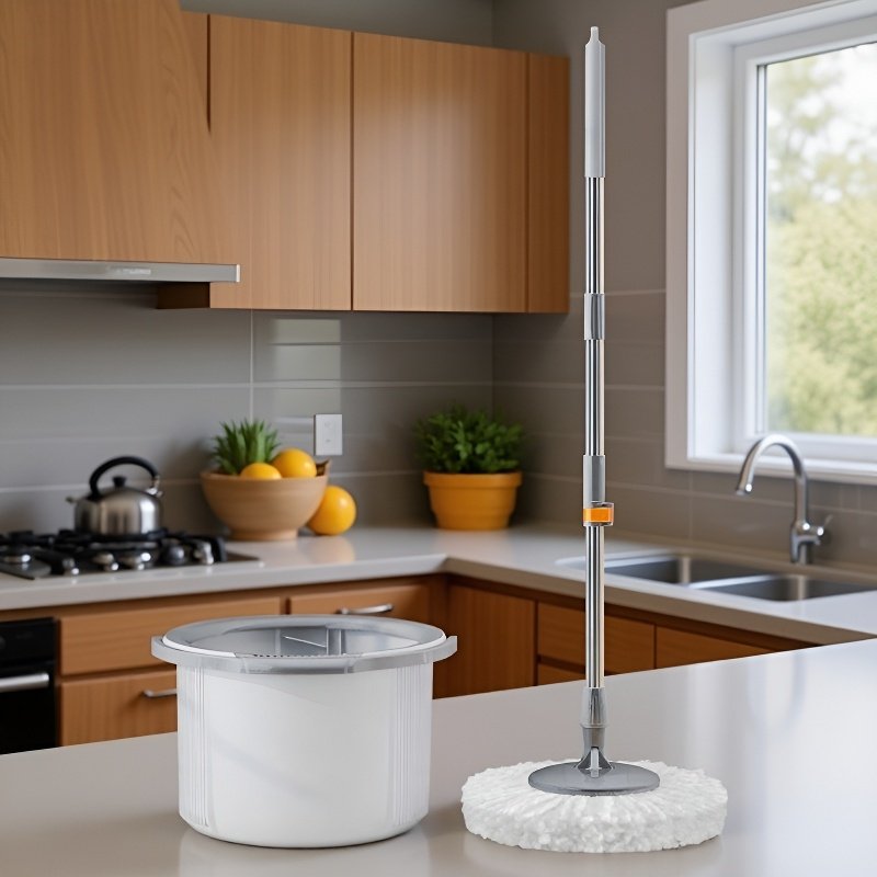 Mopa 360° giratoria, adecuada para seco y húmedo, limpieza doméstica